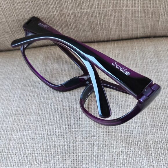Bolle Men Eyeglasses/Sunglasses Frame Black/Purple Tone Wrap Glasses Frame Italy - Picture 4 of 13